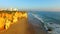 Aerial from famous beach Praia da Rocha in the Algarve Portugal