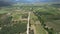 aerial farmland and road