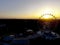 Aerial ferrris wheel in sunset