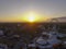 Aerial ferrris wheel in sunset