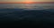 Aerial flight above sea water. Baltic sea clear sunset