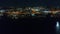 Aerial Flight Camden New Jersey Waterfront at Night