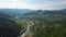 Aerial: flight in Carpathians mountains