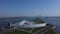 Aerial flight at one of the arms of the maeslantkering storm surge barrier