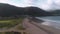 Aerial flight over Rossbeigh beach in the morning