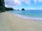 Aerial flight over tropical beach and waves. Boracay island, Philippines