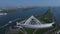 Aerial flight to one of the arms of the Maeslantkering storm surge barrier