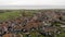 Aerial Flyby view of the Marken Village on the peninsula of Marken, a historic village in Lake Markermeer in The