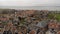 Aerial Flyby view of the Marken Village on the peninsula of Marken, a historic village in Lake Markermeer in The