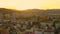 AERIAL: Flying above a residential district in Ljubljana on sunny fall evening.