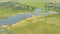 AERIAL Flying above rural land after a catastrophic episode of torrential rain