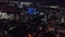 Aerial flying drone view of night Kiev city center. Night city Kyiv.