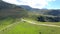 Aerial flying in the mountains. Alpine landscape in the Rodnei, Carpathians, Romania