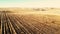 Aerial Flyover Of Freshly Tilled Field In Colorado