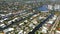 Aerial flyover waterfront homes neighborhood Fort Lauderdale