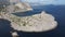 Aerial footage above famous paradise bay in Crimea
