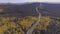 Aerial footage of the Alaska oil pipeline in the fall season, Dalton Highway