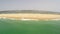 Aerial footage beach of Faro, Algarve