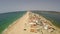 Aerial footage beach of Faro, Algarve