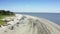 Aerial footage beach sunset in Jekyll Island