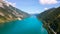 Aerial footage of the beautiful Achen Lake in Tyrol, Austria