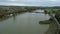 Aerial footage of a big fishing lake