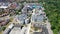 Aerial footage of the Bournemouth University, Talbot Campus buildings from above showing the Arts University Bournemouth, the