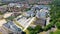 Aerial footage of the Bournemouth University, Talbot Campus buildings from above showing the Arts University Bournemouth, the