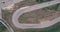 Aerial Footage Of Car Racing Track With Corners Championship Driving Cinematic Look Asphalt Burned Tires  Cloudy Day High Speed Co