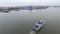 Aerial Footage of Delaware River Cruise Ship