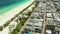 Aerial footage desolate Miami Beach closed due to Coronavirus Covid 19