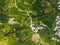 Aerial footage of farmland and roads