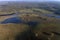 Aerial footage of flooded floodplain in Lonjsko polje