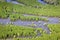 Aerial footage of flooded floodplain in Lonjsko polje