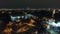Aerial Footage Flying Towards Philadelphia PA Skyline at Night
