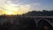 Aerial footage of a freeway bridge - Colorado Street Bridge in Pasadena, California