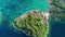 Aerial footage of Korcula island landscape