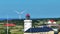 Aerial footage of lighthouse, North Jutland, Denmark, Europe