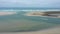 Aerial footage of the mouth of the River Murray in regional South Australia in Australia