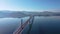 Aerial footage of newly built PeljeÅ¡ac bridge in Croatia