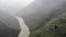 Aerial footage of Nho Que River view from Ma Pi Leng Pass, one of the most beautiful are mountain and river in Ha Giang