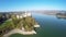 Aerial footage of Niedzica Castle at Czorsztyn Lake