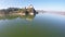 Aerial footage of Niedzica Castle at Czorsztyn Lake
