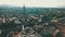 Aerial footage over the city of Bern - flying above the streets