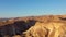 Aerial footage over Masada National Park at sunrise