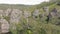 Aerial footage of sandstone rock formations near Lithgow in regional Australia