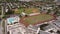 Aerial footage school college sports fields shot with drone