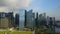 Aerial footage of Singapore skyscrapers with City Skyline