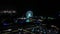 Aerial footage Skyviews Miami night ferris wheel