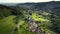 Aerial footage of a very idyllic German town